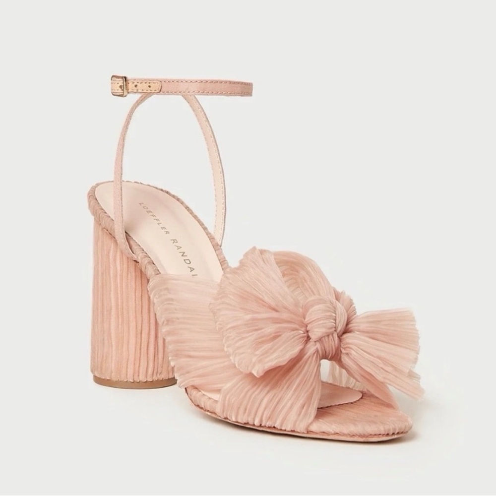 LOEFFLER RANDALL Camellia Beauty Pleated Knot Bow Sandal Shoe